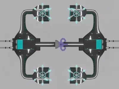 Sci-fi spaceship 3D model