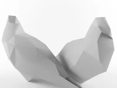 Low Poly Bird Pigeon Dove Turtledove Low-poly 3D model