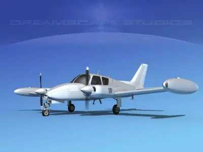 Cessna 310 Bare Metal 3D model