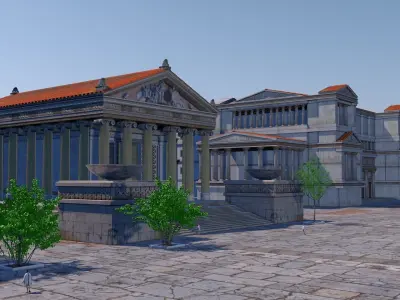 Classic romanic city 3D model