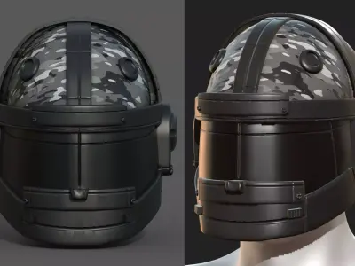Helmet military combat soldier armor scifi  Low-poly 3D model