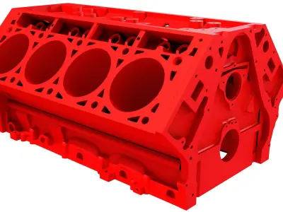 Printable V8 Engine Block 3D model