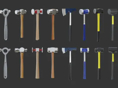 Realistic Hammers Collection 3D model