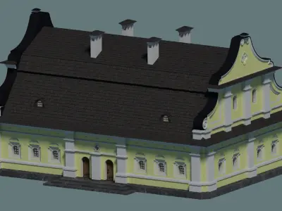 Ukrainian Baroque House I Yellow 3D model
