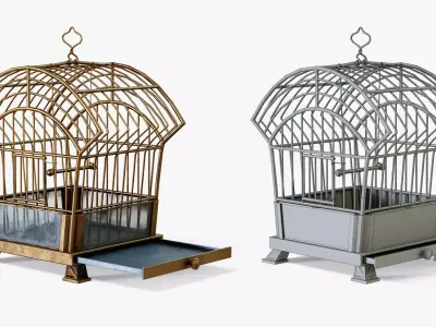 Birdcage Edwardian style Low-poly 3D model