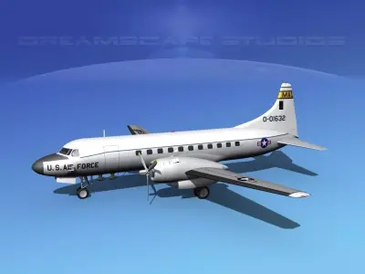 Convair C-131 USAF V01 3D model