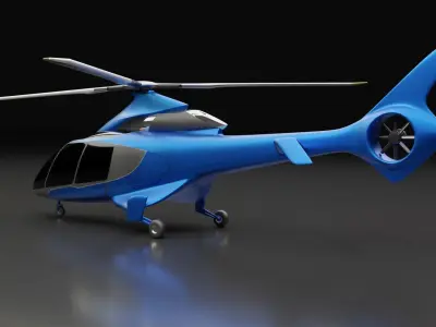 Hill Helicopter HX50 Low-poly 3D model