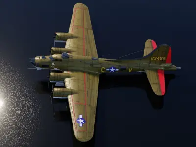 Boeing B-17 Flying Fortress Low-poly 3D model