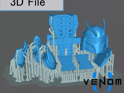 Mandalorian Samurai Brick Armor 3D Print Model 3D print model