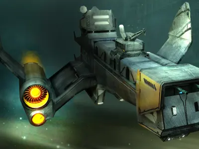 Cargo Sci fi Spaceship Free low-poly 3D model