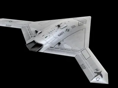 X-47B US Navy Stealth Drone Fighter Low-poly 3D model