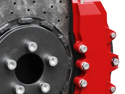 Car braking system for supercars 3D model