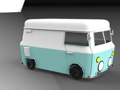 Mini van  Low-poly 3D model