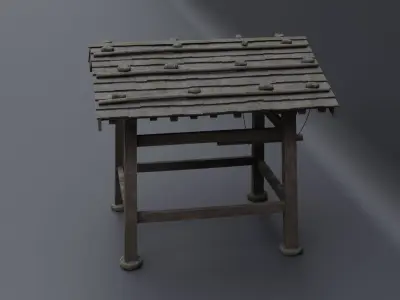 Japanese Bell Tower Structure Low-poly 3D model