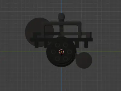 M134 MINIGUN - Main and Barrel - Low Polygon Low-poly 3D model