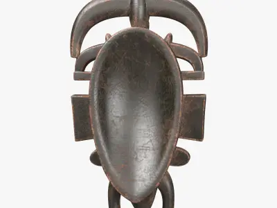 African masks Senufo Bird Low-poly 3D model