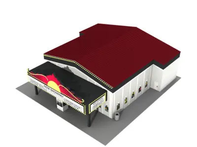 Movie Theater Cinema Exterior 3D model