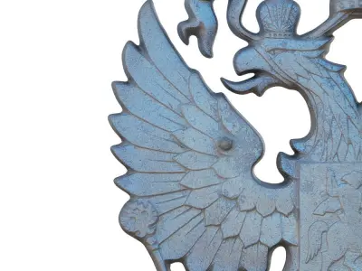 Russian coat of arms Double-headed eagle 3D model