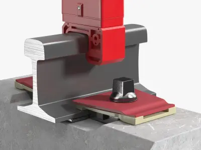 Warning Beacon Lamp Rail Mounted 3D model