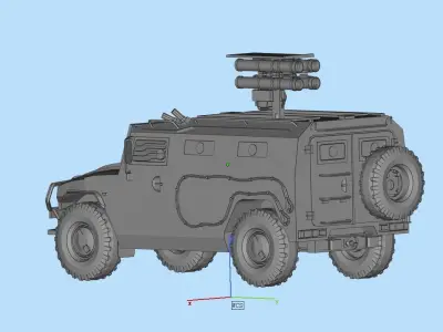 Missile Chariot Low-poly 3D model