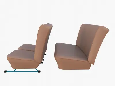 Generic Brown Leather Seats v2 3D model
