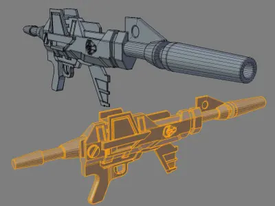 Transformers Mirage G1 Gun Low-poly 3D model