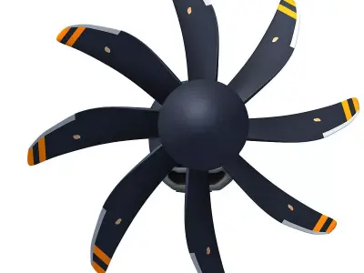 Black Propeller Propfan Jet Engine 3D model