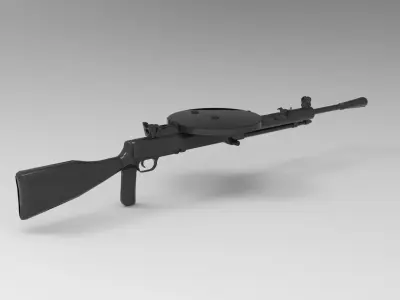 Lewis automatic machine gun 3D model