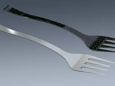 Classic Fork Free low-poly 3D model