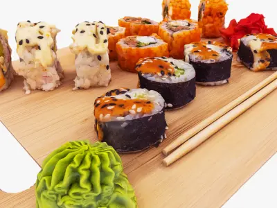 Sushi Low-poly 3D model