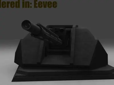 SC-FI Turret 30mm for  Eevee and Cycles  Low-poly 3D model