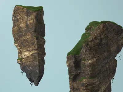 Soaring Rocky Island 3D model