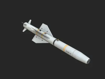 C-701T Air-to-Ground Missile Light Anti-ship Missile Low-poly 3D model