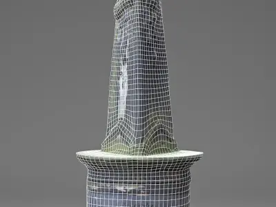 3D Scanned Tombstone - 03 Low-poly 3D model