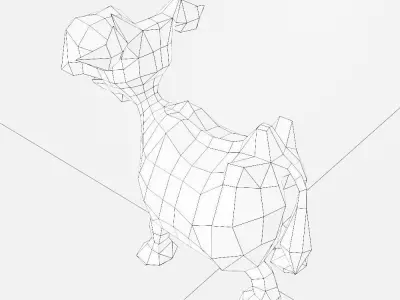 Cow toon 3d model  Low-poly 3D model