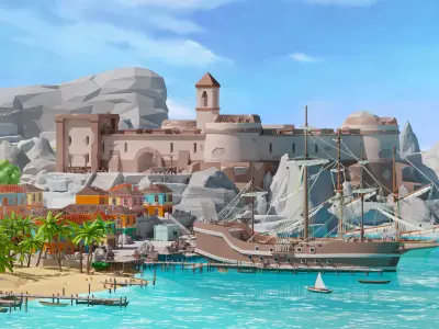 Pirates Low-poly 3D model