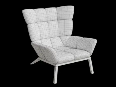 Pink Next Generation Technology Chair Low-poly 3D model