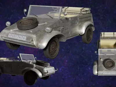 Car Military VW - Kubelwagen Type 82 German Autos 3D model