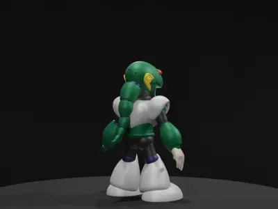 Snakeman robot Low-poly 3D model