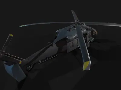 Low Poly PBR Medium Lift Utility Helicopter Low-poly 3D model