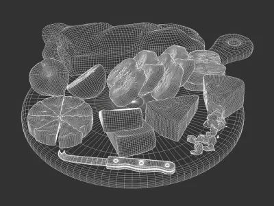  Three Cheeses &amp; Fig Food Platter Models 