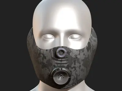 Gas mask helmet 3d model scifi Low-poly Low-poly 3D model