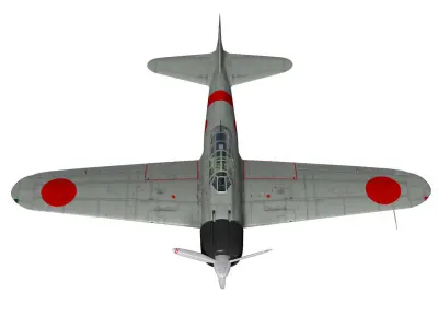 A6M2 Zero fighter Type 21  3D model
