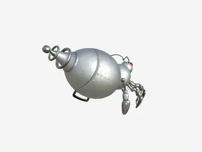 Cute Robot E02 Steel Light - SciFi Character Design Low-poly 3D model
