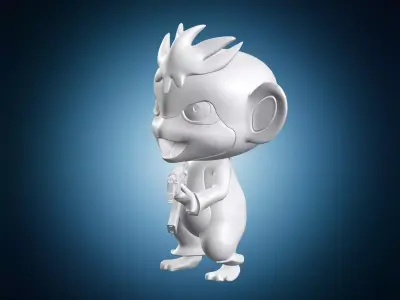 Tanzee Monkey Pal With Assault Rifle 3D print model