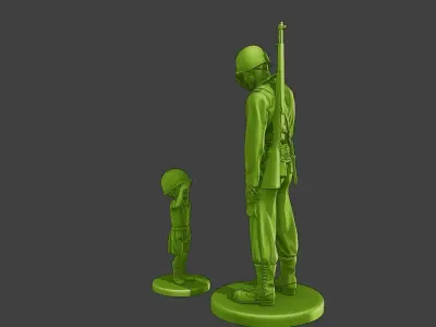 American soldier ww2 Attention LB A15 3D print model