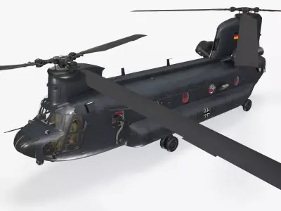  CH-47 Chinook Luftwaffe Complex Animation Low-poly 3D model