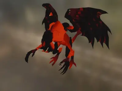 alien gargoyle Low-poly 3D model