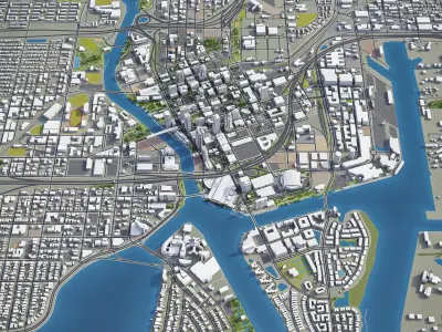 Tampa - 3D City Model Low-poly 3D model