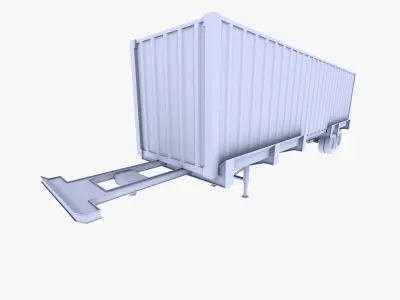 Truck Trailer 4 Low-poly 3D model